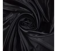 58"/150cm Wide Plain Poly Silk Satin Fabric (Available in 20+ Colours & Various Lengths) (Black, 3 Meter)