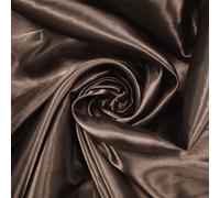 58"/150cm Wide Plain Poly Silk Satin Fabric (Available in 20+ Colours & Various Lengths) (Chocolate Brown, 10 Meter)