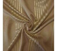 58"/150cm Wide Plain Poly Silk Satin Fabric (Available in 20+ Colours & Various Lengths) (Gold Stripe, 2 Meter)
