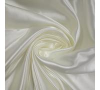 58"/150cm Wide Plain Poly Silk Satin Fabric (Available in 20+ Colours & Various Lengths) (Ivory, 2 Meter)