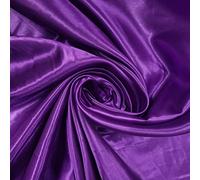 58"/150cm Wide Plain Poly Silk Satin Fabric (Available in 20+ Colours & Various Lengths) (Purple, 1 Meter (PRE Cut))