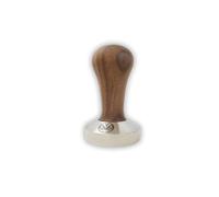 58.5 mm Tamper for IMS and E&B, Lab Competition Filter Baskets, Italian Walnut and INOX Steel. Flat Bottom.