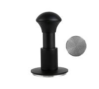 58.5mm Wooden The Force Tamper Coffee Tamper Constant Pressure Coffee Impact Tamper with Calibrated Spring Loaded Barista Tool(Black Waffle Base)