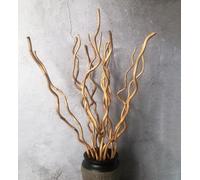 58 cm Dried Curly Willow Branches, 15 Stems Dried Twigs Wooden Sticks, Natural Dried Plants Decorative Branches for Xmas Rustic Home Decor (Champagne Gold)