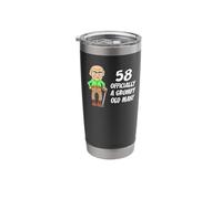 58 Officially Grumpy Old Man Over The Hill Funny Stainless Steel Insulated Tumbler