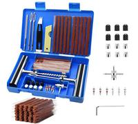 58 Pcs Car Tubeless Tyre Repair Kit, Tyre Puncture Fix Set with Storage Box, Emergency Tire Plug Kits, Heavy Duty Auto Repair Tools for Bikes, ATV,Truck, Off-Road,Tractor, Motorcycles,Jeep, Van (Blue)