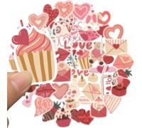 58 Pcs Heart Shape Love Stickers, Valentines Day Heart Cute Stickers, Party Bag Fillers for Kids, Rose Chocolate Loving Lable, for Gifts, Weddings, DIY Projects