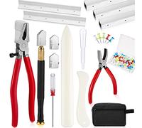 58 Pcs Stained Glass Supplies Cutter Kit Including 8 Layout Block System 2 Pcs Class Running Breaking and Heavy Duty Cutting Tool 2 Storage Bag for Stained Glass Cutting Supplies
