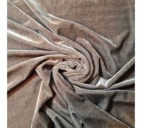 58" Wide Plain Luxurious Quality Soft Velour Velvet Stretch Dress Fabric Material Meter Available in 12 Colours (Mink, 1 Meter)