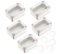 58 x 83 x 34 mm Waterproof IP65 Empty Enclosure, Pack of 5 Electronic Enclosure Box, Plastic Housing with Transparent Cover, Universal Project Housing, Junction Box