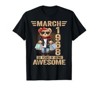 58 Year Old March 1968 Teddy Bear 58th Birthday Women T-Shirt