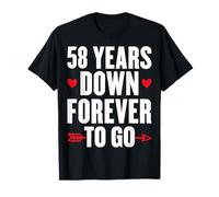 58 Years Down Forever to Go 58th Wedding Anniversary T-Shirt