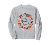 58 Years Loved 58th Birthday Floral Wreath Loved for Women Sweatshirt