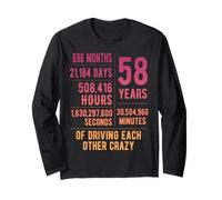 58 Years Married Funny 58th Wedding Anniversary Long Sleeve T-Shirt