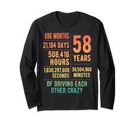 58 Years Married Funny 58th Wedding Anniversary Long Sleeve T-Shirt