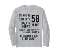 58 Years Married Funny 58th Wedding Anniversary Long Sleeve T-Shirt