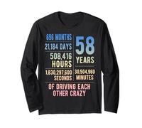 58 Years Married Funny 58th Wedding Anniversary Long Sleeve T-Shirt