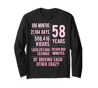 58 Years Married Funny 58th Wedding Anniversary Long Sleeve T-Shirt