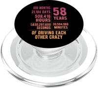 58 Years Married Funny 58th Wedding Anniversary PopSockets PopGrip for MagSafe