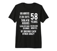 58 Years Married Funny 58th Wedding Anniversary Premium T-Shirt