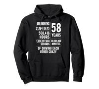 58 Years Married Funny 58th Wedding Anniversary Pullover Hoodie