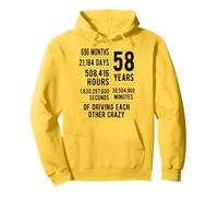 58 Years Married Funny 58th Wedding Anniversary Pullover Hoodie