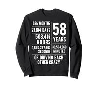 58 Years Married Funny 58th Wedding Anniversary Sweatshirt