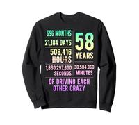 58 Years Married Funny 58th Wedding Anniversary Sweatshirt