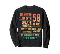 58 Years Married Funny 58th Wedding Anniversary Sweatshirt