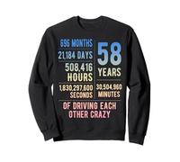58 Years Married Funny 58th Wedding Anniversary Sweatshirt