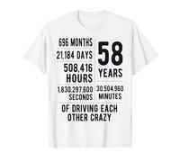 58 Years Married Funny 58th Wedding Anniversary T-Shirt