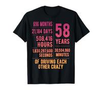 58 Years Married Funny 58th Wedding Anniversary T-Shirt