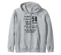 58 Years Married Funny 58th Wedding Anniversary Zip Hoodie