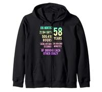 58 Years Married Funny 58th Wedding Anniversary Zip Hoodie