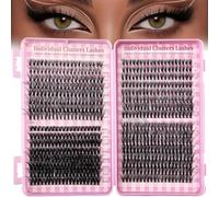 580 Pieces Individual Eyelashes 30-40-50-60-80-100D Cluster Lashes Kit, Fluffy Eyelash Extensions, Curly Durable DIY Lashes for Women (8-16mm Mix)