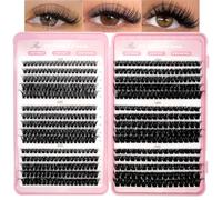 580 Pieces Individual Eyelashes 60-80-100D Cluster Lashes Kit DIY Eye Lashes Fluffy Russian Eyelashes Extensions Curly Durable Eyelash Clusters for Girls and Women(50+60+80+120+150D)