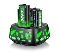 5800mWh Battery for Xbox One/Xbox Series S/X/Xbox One S/X, 4 x 5800mWh Rechargeable Battery 10 Colors RGB LED Mode 2.5H Fast Charging Station for Xbox Series S/X/Xbox One/One S/X/One Elite (RGB Mode)