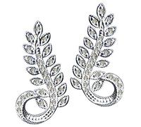 58097 Earrings/Genuine 925 Silver with Zirconia / Art Nouveau Design / Stone Colour: Transparent White / Modern Exclusive Extravagant, Sterling silver 925, zirconia stones, Zirconia crystal rhinestone