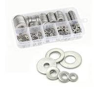 580PCS Flat Washer Assortment Kit, 304 Stainless Steel Assorted Hardware Washers Set 9 SAE Sizes M2 M2.5 M3 M4 M5 M6 M8 M10 M12 Gaskets for Automotive