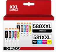 580XXL and 581XXL Ink Replacement for Canon PGI-580 CLI-581 Ink Cartridges | Compatible with Canon Pixma TS8150 TS8250 TS8350 TS8151 TS8152 TS8251 TS8252 TS8350a TS8351 TS8351a TS9150 Printers (10-Pack)