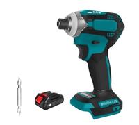 588Nm Cordless Electric Impact Brushless Wrench 5 Speed Screwdriver Power Tool 1/4" with 3 LED Light for Battery Impact Powerful Efficient Performance(One 3.0BAT Plastic)