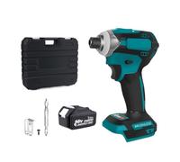 588Nm Cordless Electric Impact Brushless Wrench 5 Speed Screwdriver Power Tool 1/4" with 3 LED Light for Battery Impact Powerful Efficient Performance(1x5.0Ah Bat Plastic)