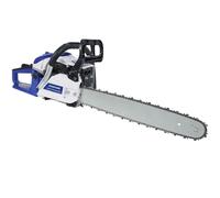 58CC 2-Cycle Professional Gas Chainsaw, 20 Inch Petrol Chainsaw with High-Temp Quenching Chain & Anti-Vibration, Gas Powered Chainsaws for Tree Felling, Firewood Cutting, Farm and Forestry Use Blue