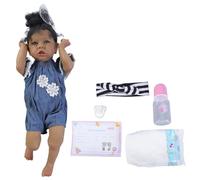 58cm Baby For Doll For W/Black Skin Full Body Silicone Education Dolls Kids Adult Grandma’s Collector F Baby Dolls Accessories