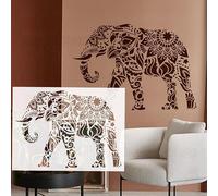58cm Sacred Elephant Mandala Pattern Stencils Templates Large Wall Extra Painting Custom Plaster Decorative Big Size for Furniture Large S635