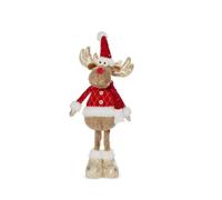 58cm Standing Plush Golden Blitzen Christmas Reindeer Decoration