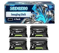 58D0Z00 Imaging Unit Compatible for Lexmark MX721ade MX721adhe MX722ade MX722adhe MX822ade MX822adxe MX826ade MX826adxe Printers, With Chip Large Capacity 250000 Pages (4 Pack Black)