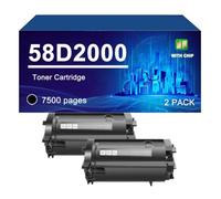 58D2000 Toner Cartridge Compatible For Lexmark MS821 MS823dn MX822ade MX826 | Compatible toner cartridges for MS821dn MS823dn MS825dn MS826de MX822ade, 7500 pages,Black-2 PACK