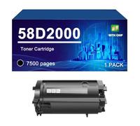 58D2000 Toner Cartridge Compatible For Lexmark MS821 MS823dn MX822ade MX826 | Compatible toner cartridges for MS821dn MS823dn MS825dn MS826de MX822ade, 7500 pages,Black-1 PACK