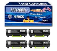 58D200E Toner Cartridges Compatible for Lexmark MS821 MS822 MS823DN MS825DN MS826DE MX722ADHE Printers, High-Definition Printing Effect with Chip, 8500 Pages (4 Pack Black)